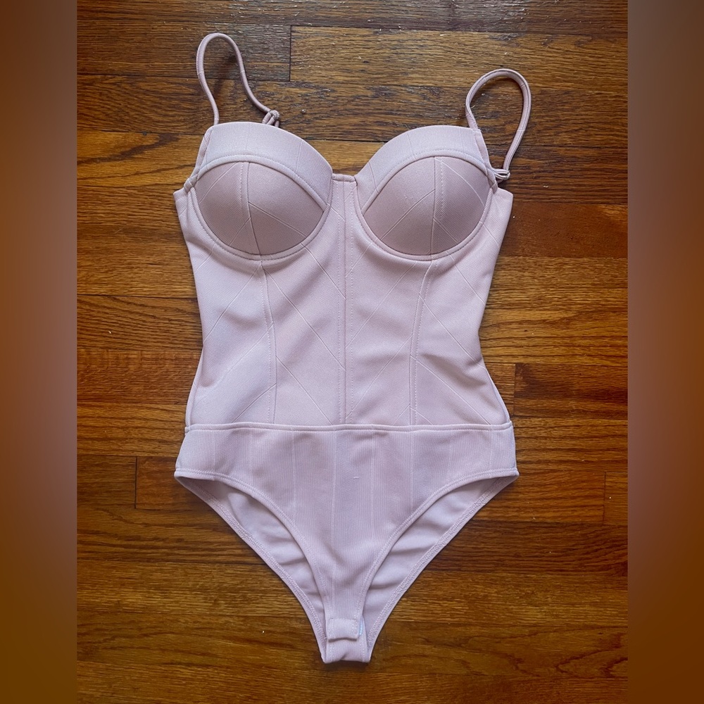 Haute Monde Pink Bustier Bodysuit